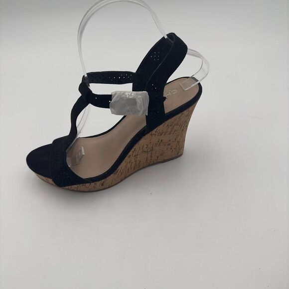 Brand New Charles by Charles David Black Cork Wedge with Buckle Strap. Size 8.5M - Picture 8 of 9